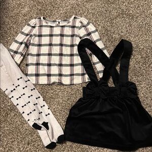 Wonder Nation Black Dress with Long Sleeve Shirt and Tights